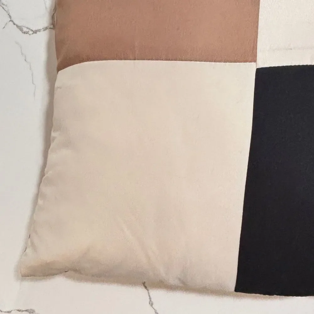 Living Room Tri-color Cream Brown Black Couch Chair Throw Pillow Home Decor